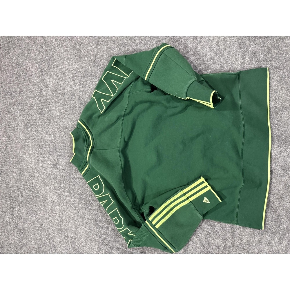 Adidas Ivy Park Sweatshirt Womens Small Green Raglan Crewneck Logo Sleeve Fleece - Picture 11 of 12